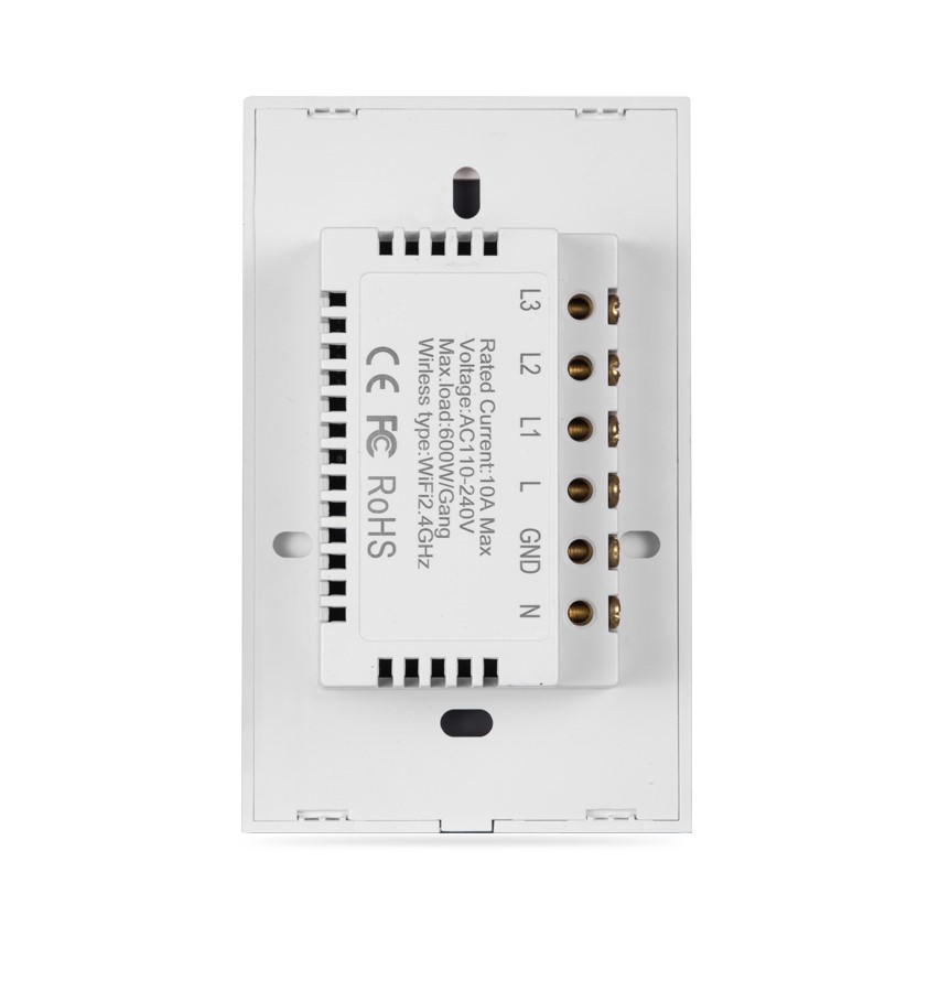 Interruptor de Luz Inteligente - 3 Botones - WiFi + Bluetooth - White  Edition